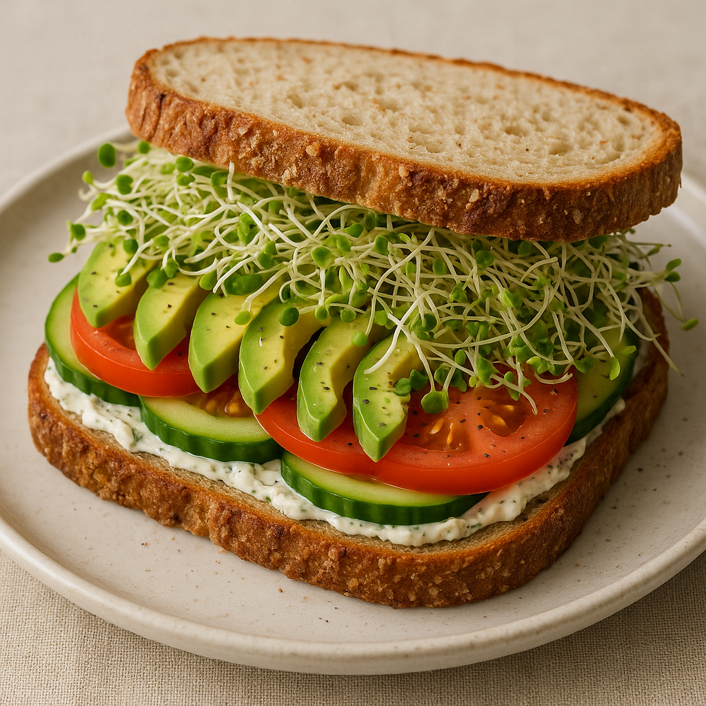 Avocado Sandwich with Alfalfa Organic Sprouts — Alfalfa sprouts recipe