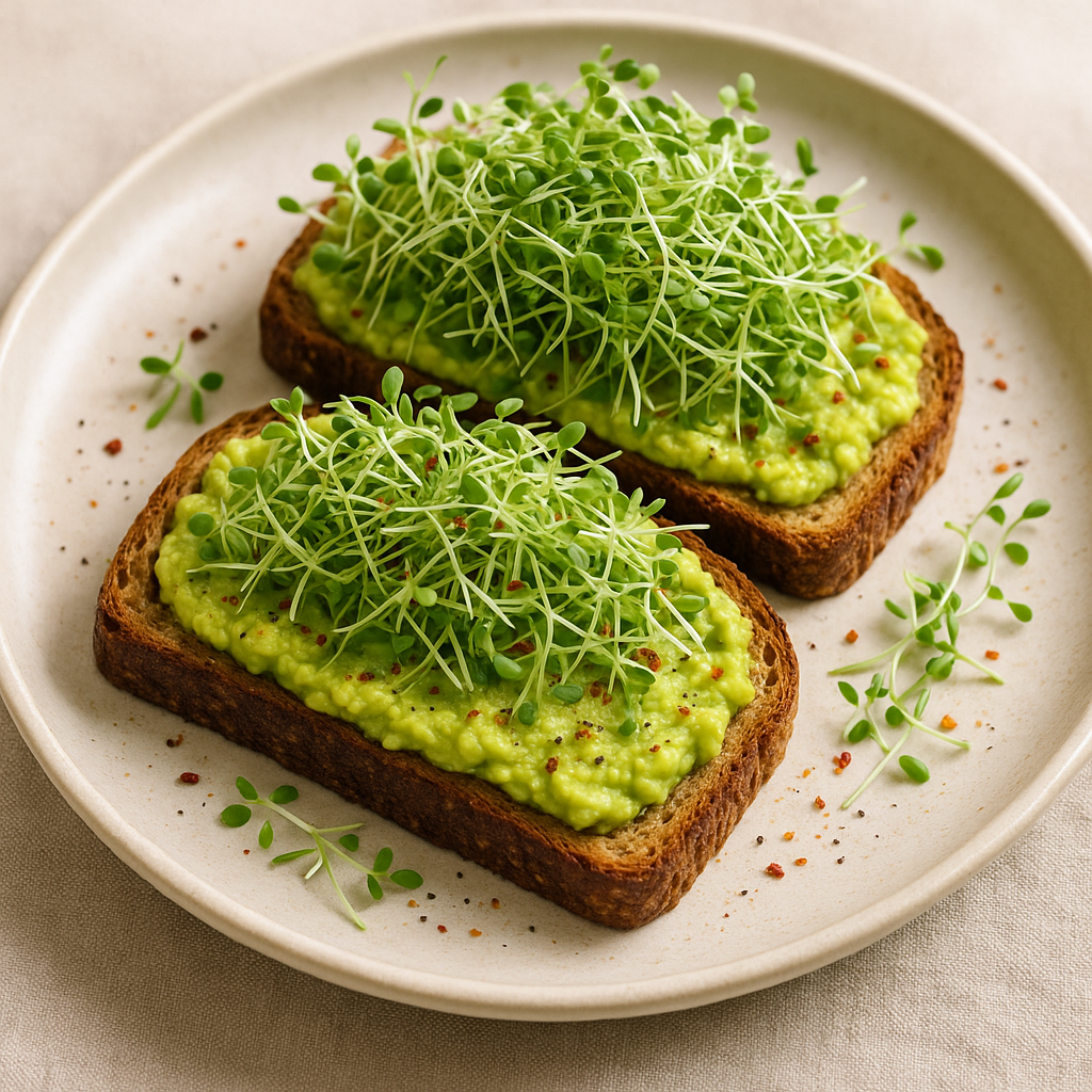 Alfalfa Microgreens and Avocado Toast Delight — Alfalfa sprouts recipe