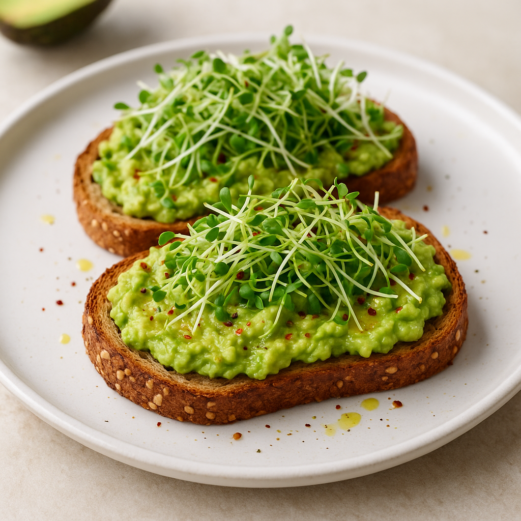 Alfalfa Microgreen and Avocado Toast Delight — Alfalfa sprouts recipe