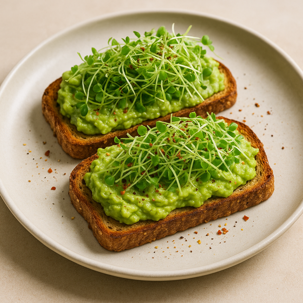 Alfalfa Microgreen Avocado Toast — Alfalfa sprouts recipe