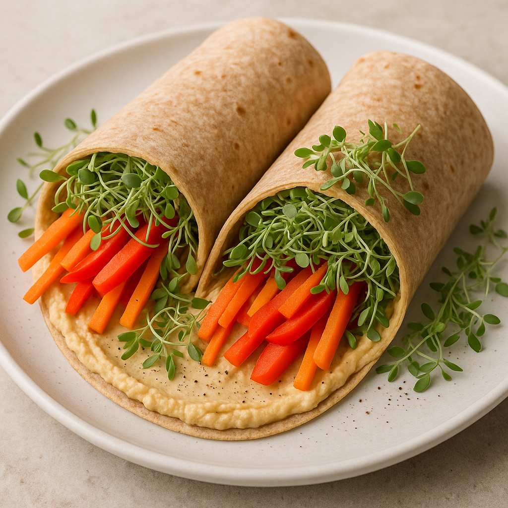 Alfalfa Microgreen Wrap with Hummus — Alfalfa sprouts recipe