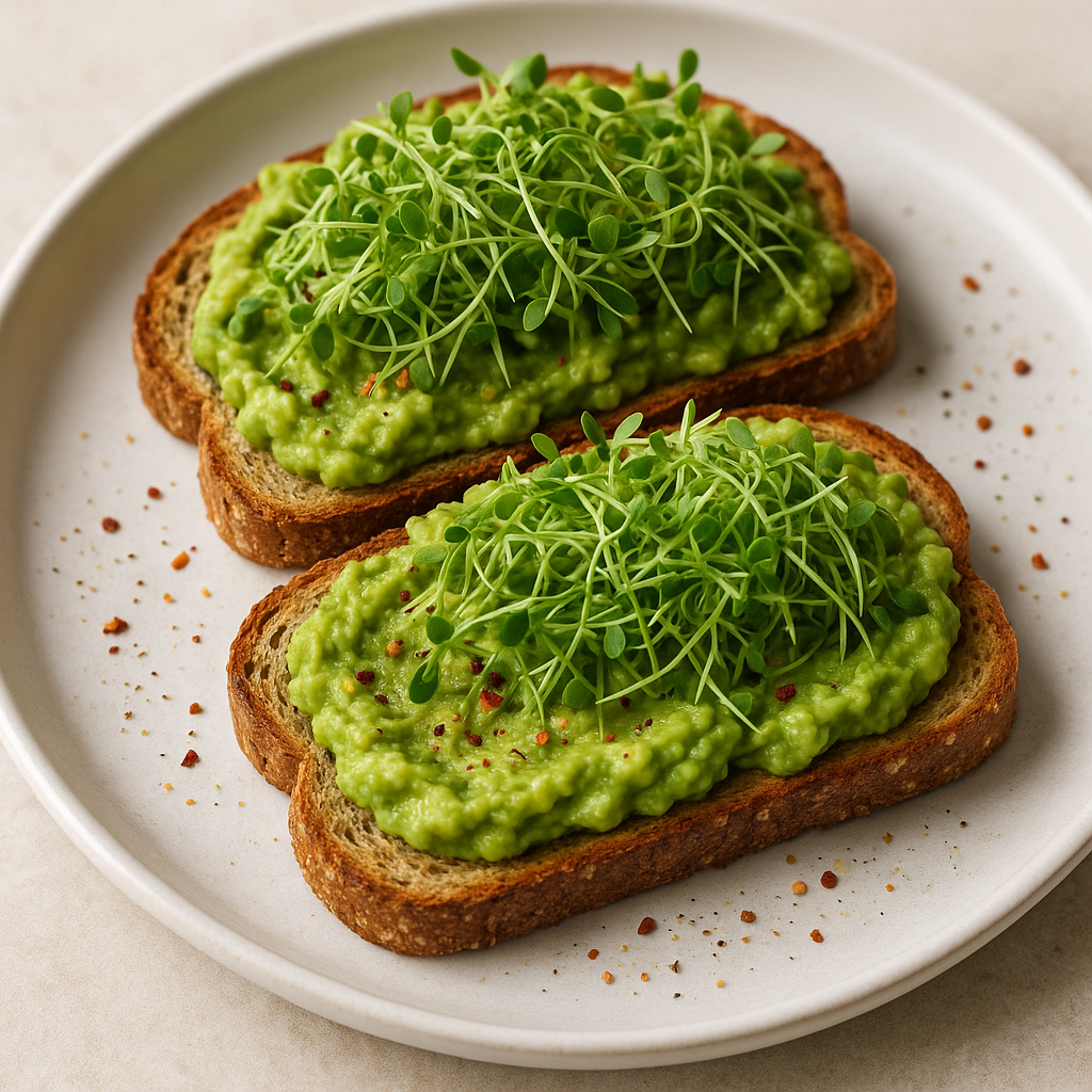 Alfalfa Microgreens and Avocado Toast Delight — Alfalfa sprouts recipe