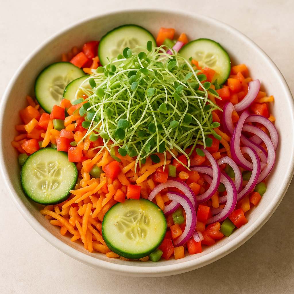 Alfalfa Microgreens Salad with Citrus Vinaigrette — Alfalfa sprouts recipe