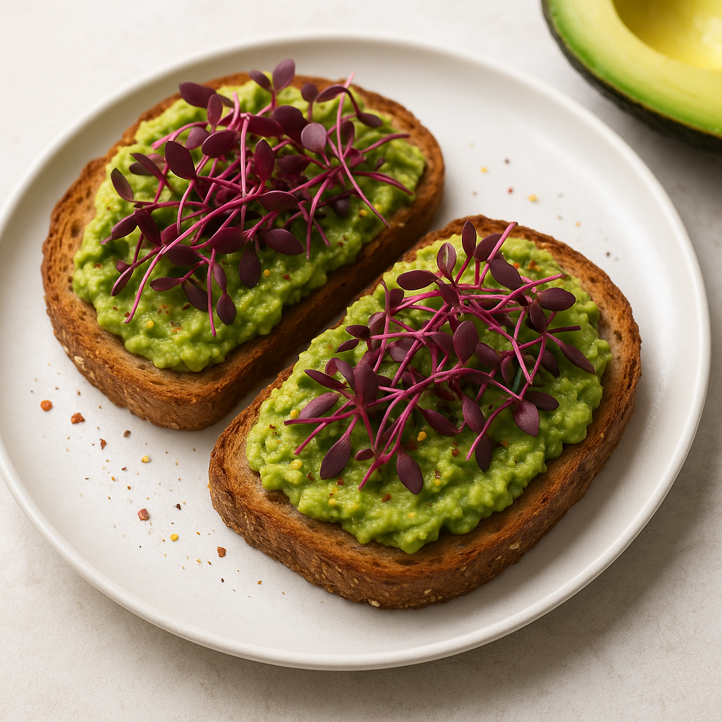 Amaranth Microgreen and Avocado Toast — Amaranth microgreens recipe