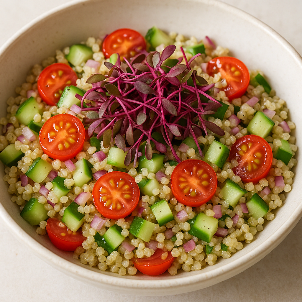 Amaranth Microgreen Quinoa Salad Bowl — Amaranth microgreens recipe