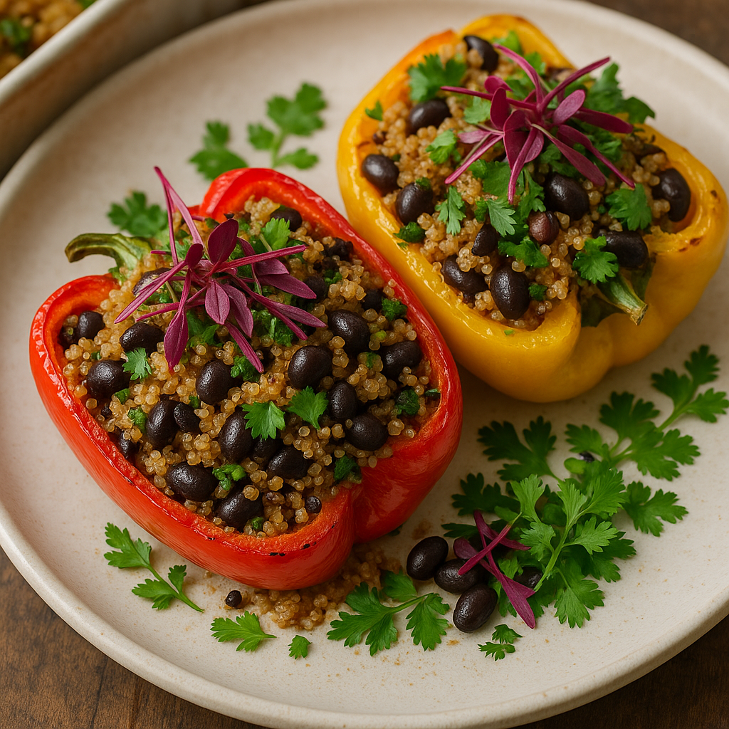 Amaranth Microgreens and Quinoa Stuffed Peppers — Amaranth microgreens recipe