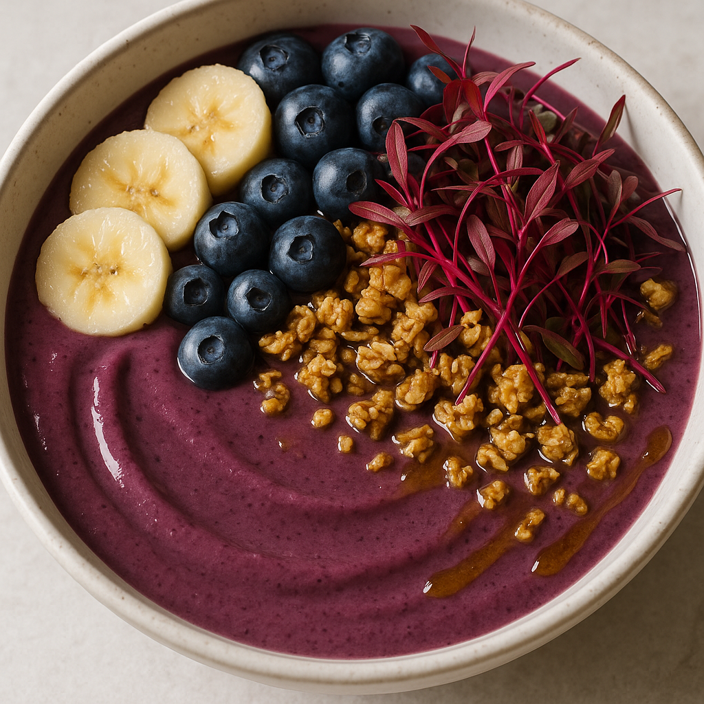 Red Amaranth Microgreens Acai Smoothie Bowl (Vegan Breakfast) — Amaranth microgreens recipe