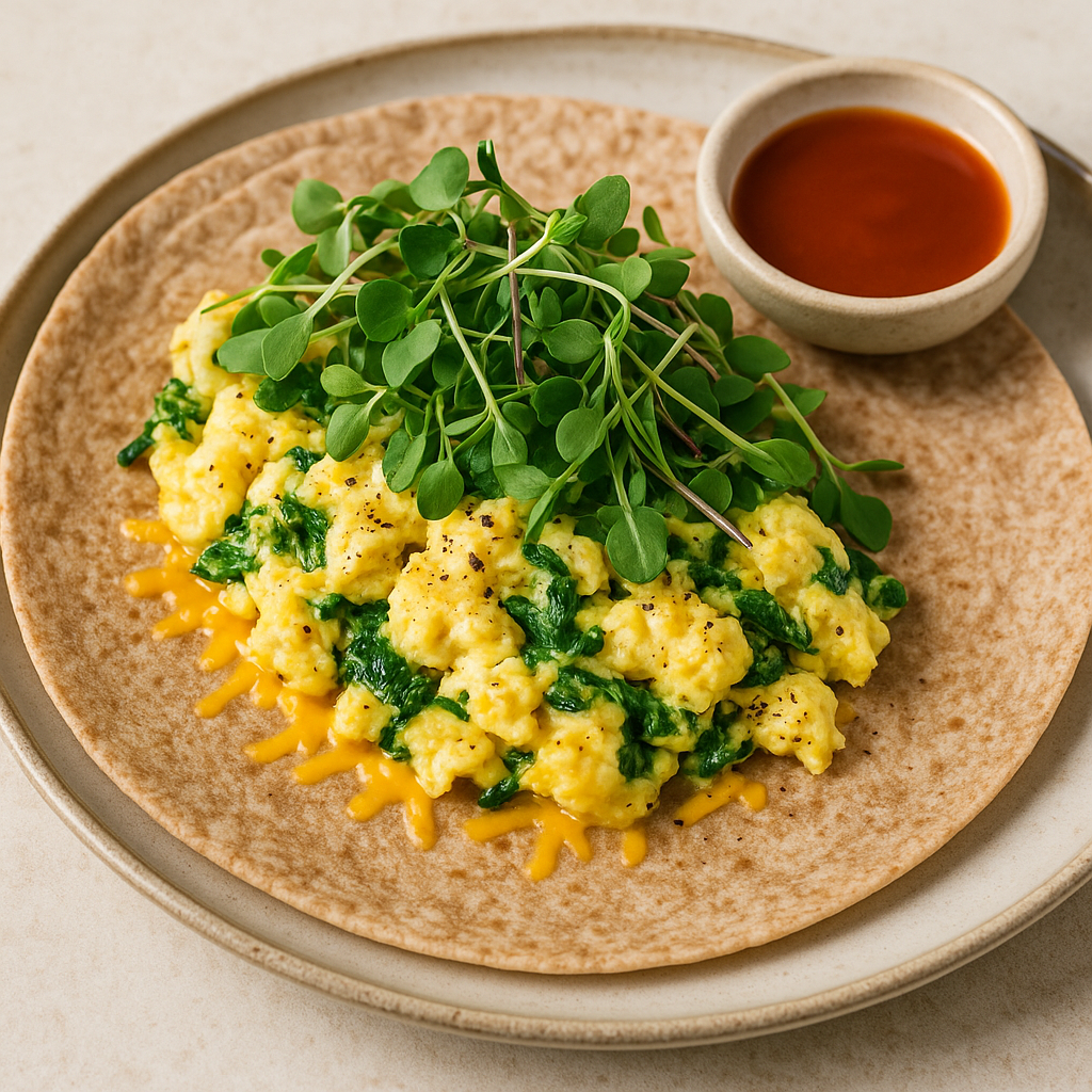 Arugula Microgreen and Egg Breakfast Wrap — ChefPax Mix microgreens recipe