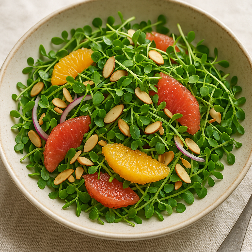 Arugula Microgreen Salad with Citrus Vinaigrette — ChefPax Mix microgreens recipe