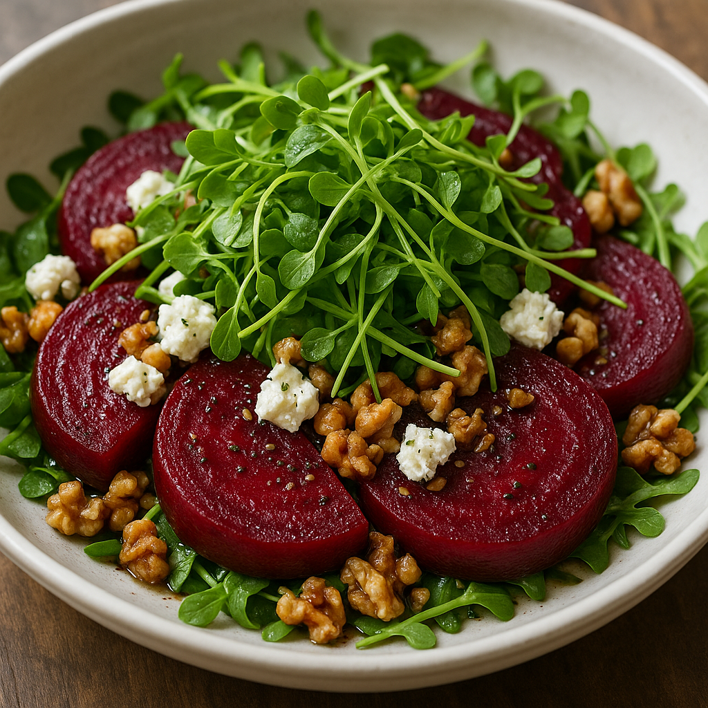 Arugula Microgreens and Beet Salad Delight