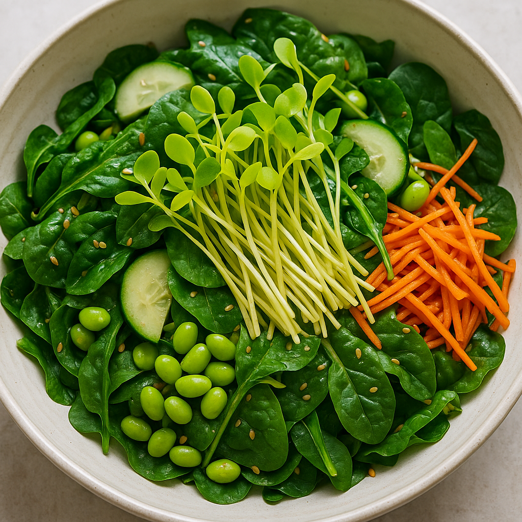 Asian-Inspired Popcorn Microgreens Salad