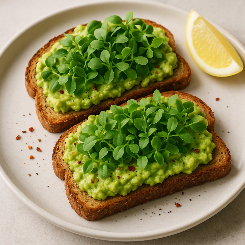 Basil Microgreen & Avocado Toast — Basil microgreens recipe