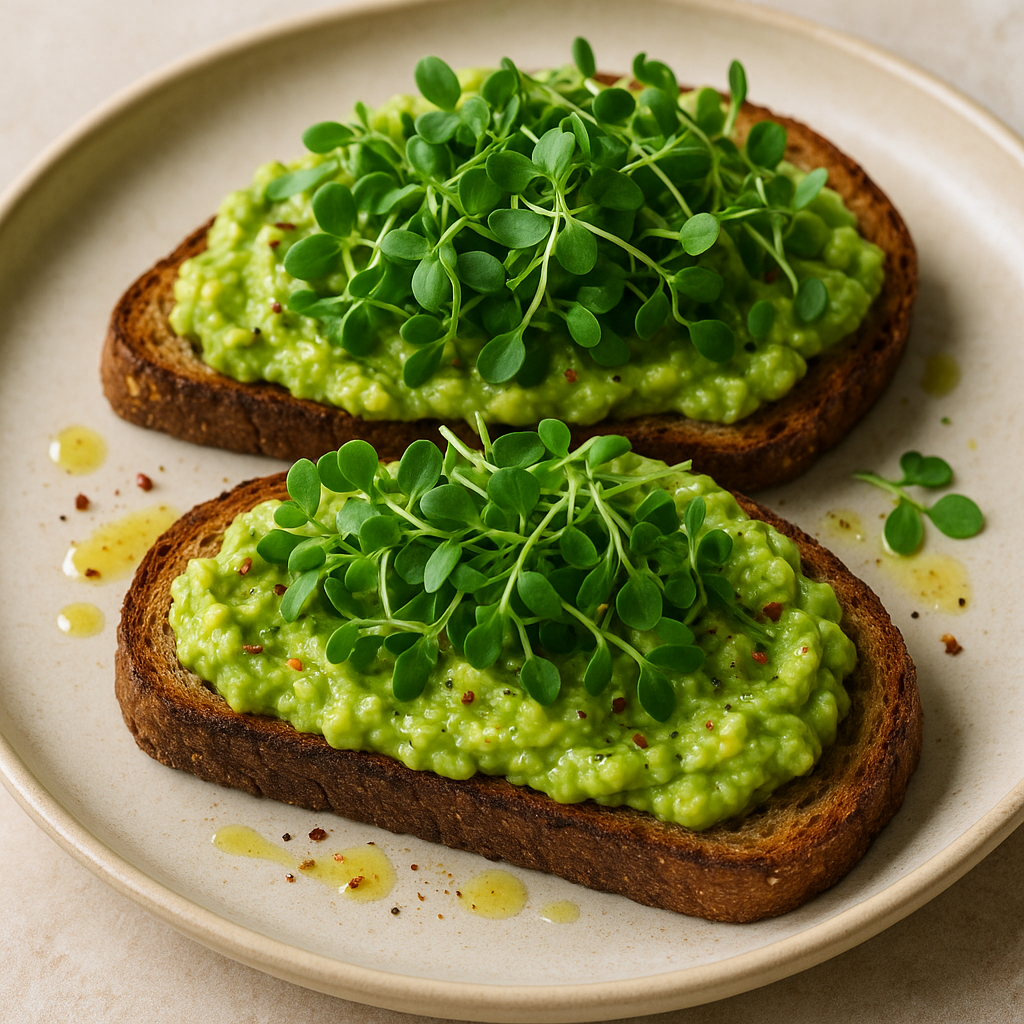 Broccoli Microgreen and Avocado Toast Delight — Broccoli microgreens recipe