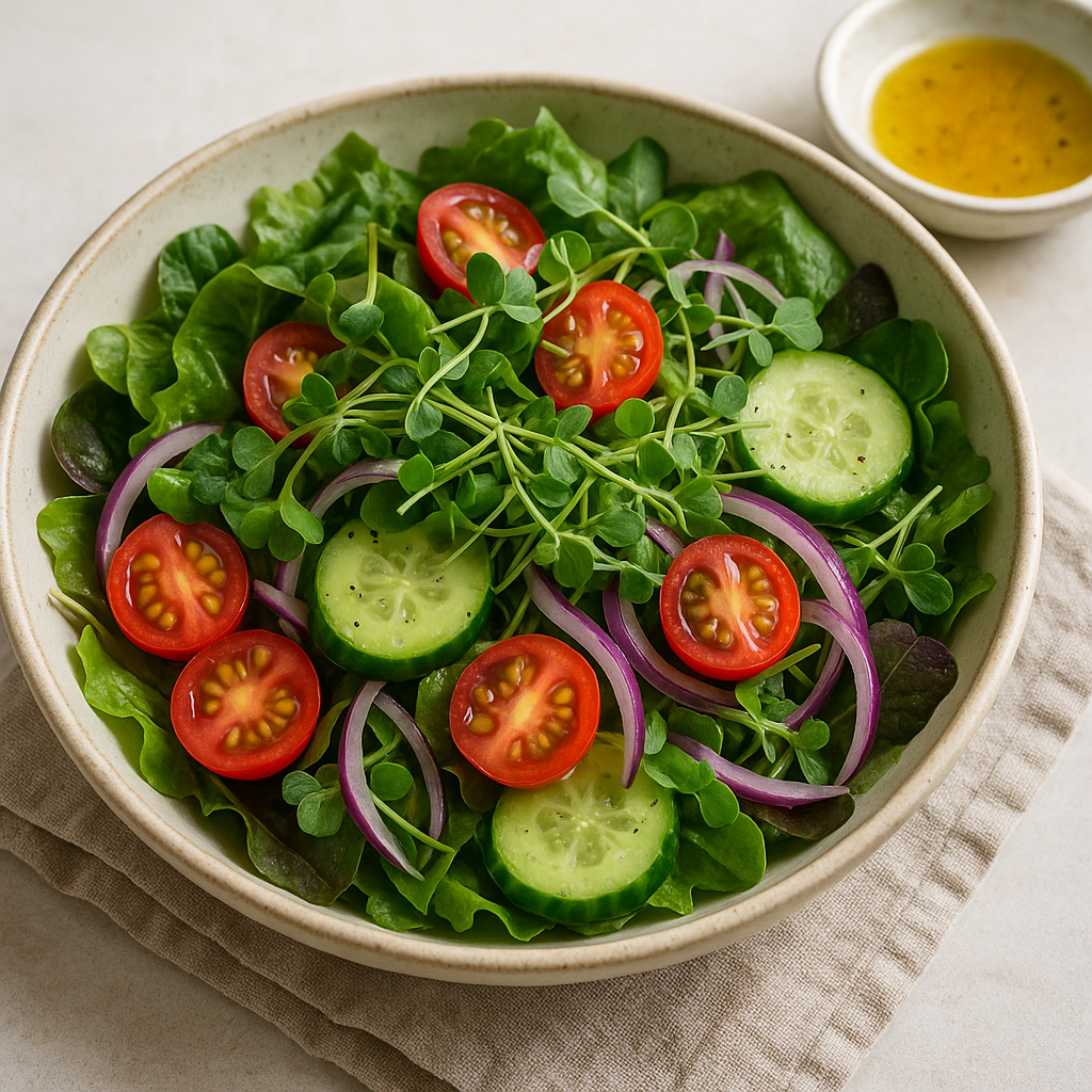 Broccoli Microgreen Salad with Citrus Vinaigrette — Broccoli microgreens recipe