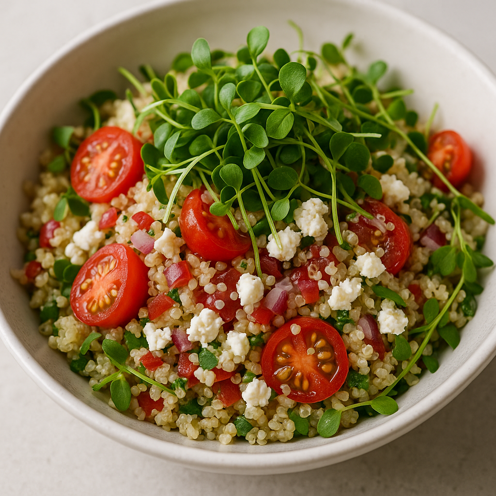 Broccoli Microgreen and Quinoa Salad — Broccoli microgreens recipe