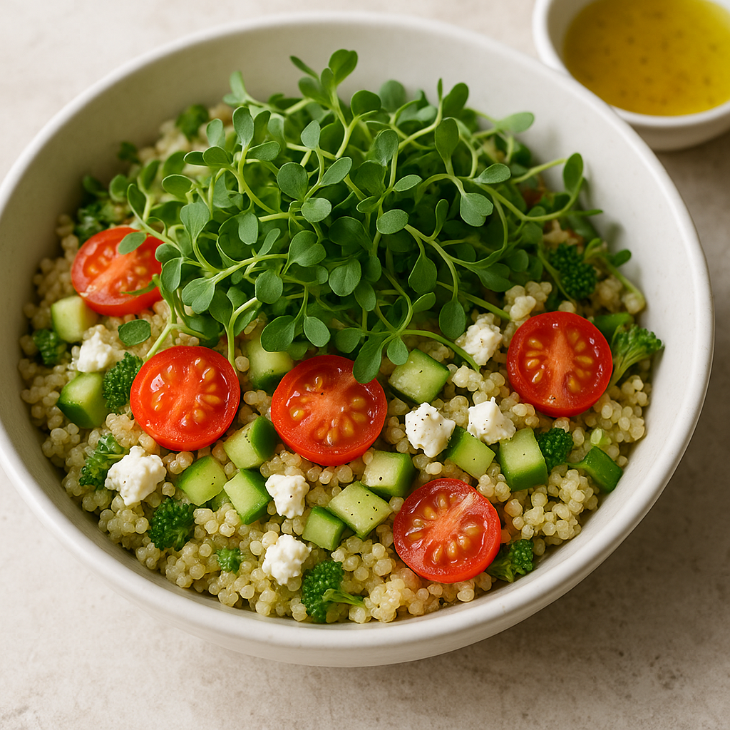 Broccoli Microgreens and Quinoa Salad — Broccoli microgreens recipe