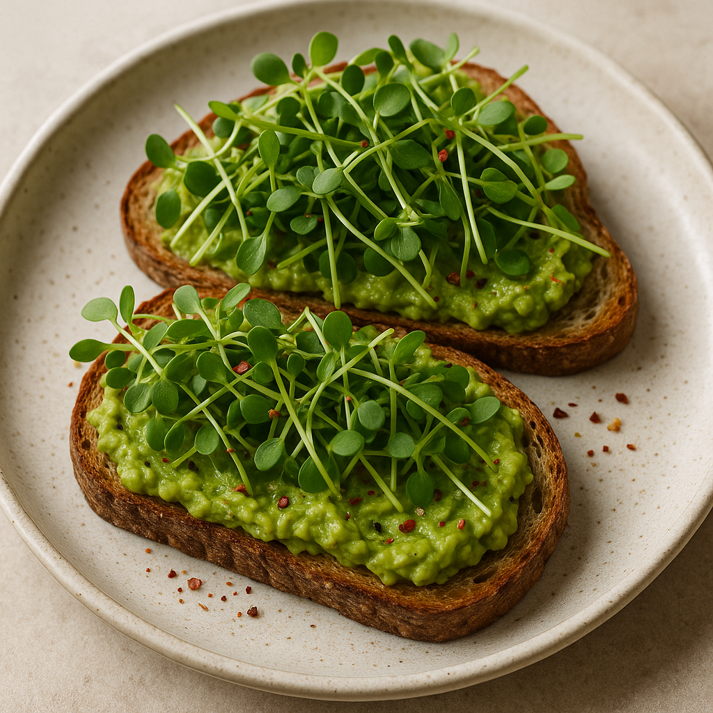 Buckwheat Microgreen and Avocado Tartine — Buckwheat microgreens recipe