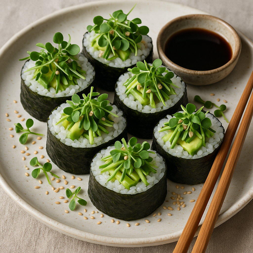 Buckwheat Microgreens and Avocado Sushi Rolls — Buckwheat microgreens recipe