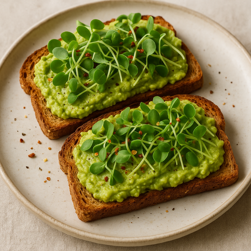 Cantaloupe Microgreen and Avocado Toast — Cantaloupe microgreens recipe