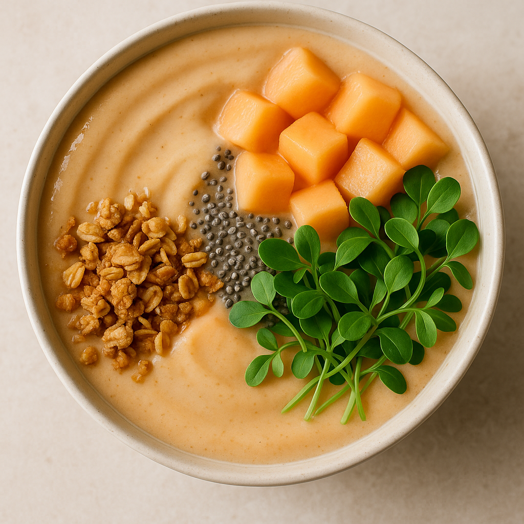 Cantaloupe Microgreen Smoothie Bowl — Cantaloupe microgreens recipe