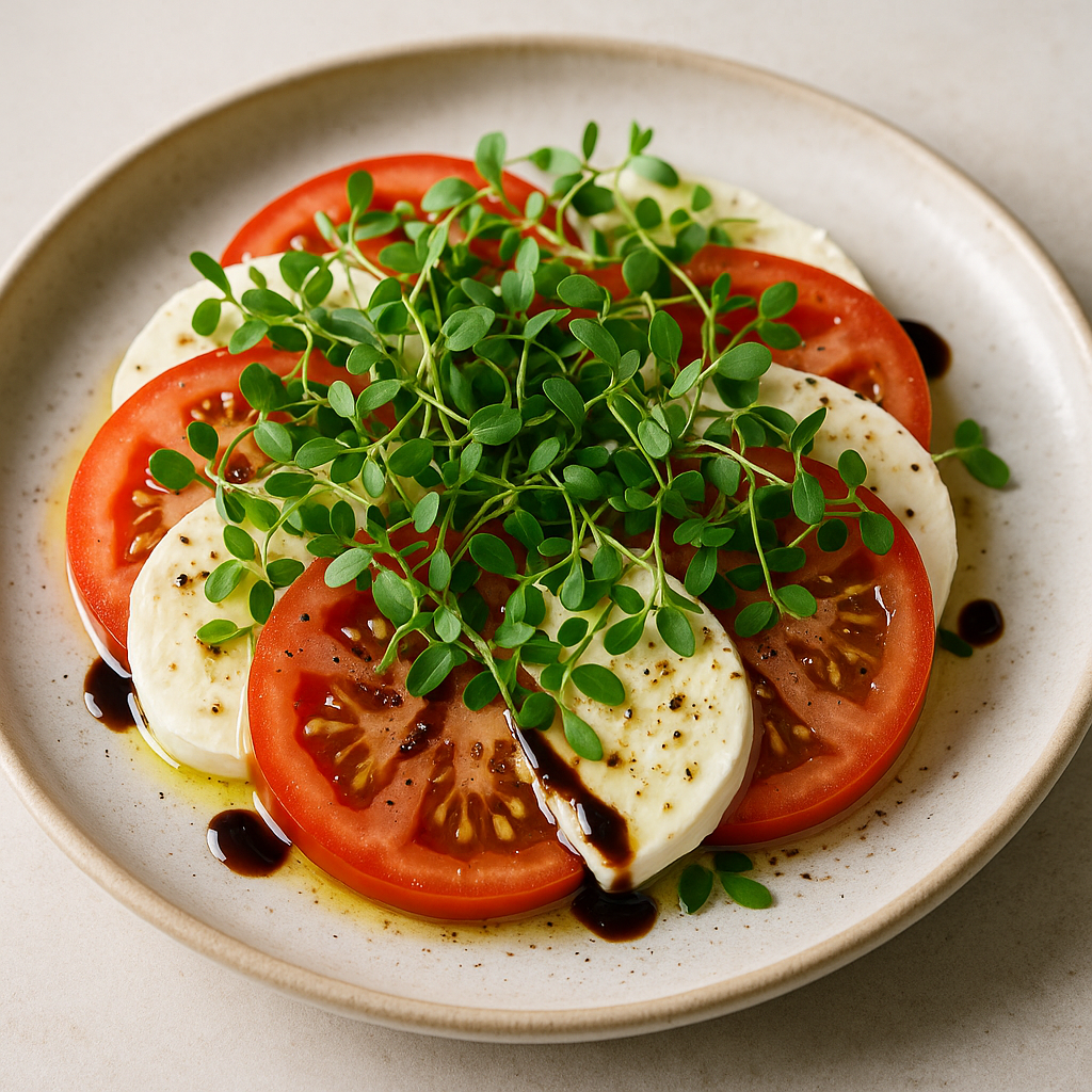 Caprese Salad with Basil Microgreens Twist — Basil recipe
