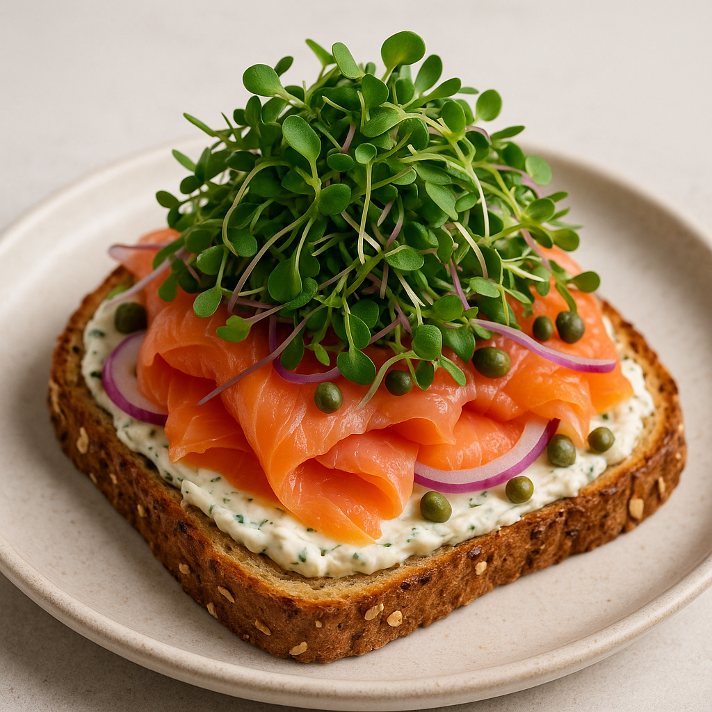 ChefPax Mix Microgreens Open-Faced Sandwich (10-Minute Quick Lunch) — ChefPax Mix microgreens recipe