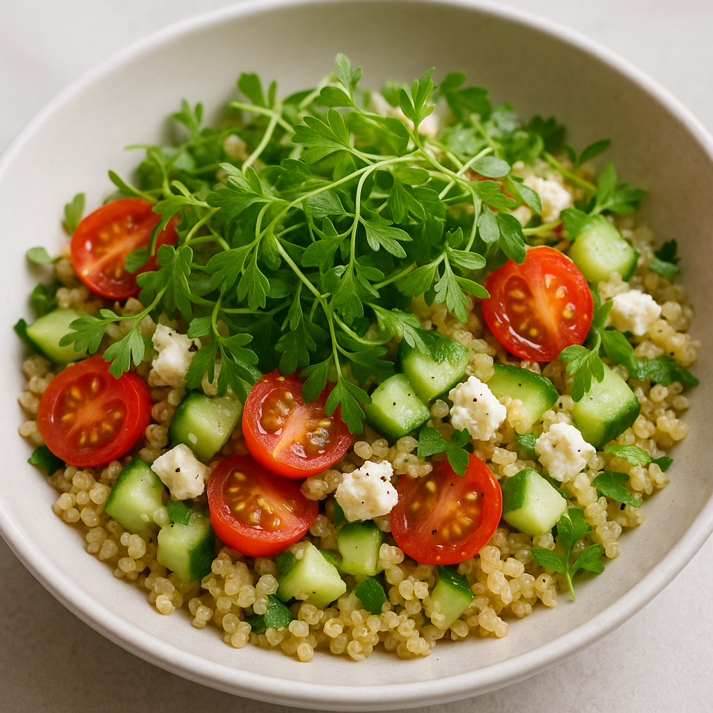 Chervil Microgreen and Quinoa Salad — Chervil microgreens recipe
