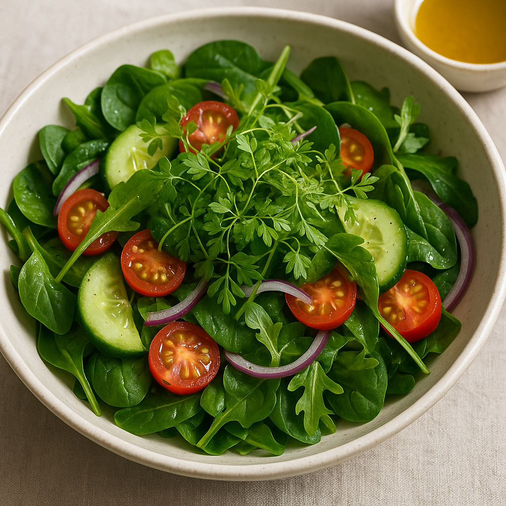 Chervil Microgreen Salad with Citrus Vinaigrette — Chervil microgreens recipe