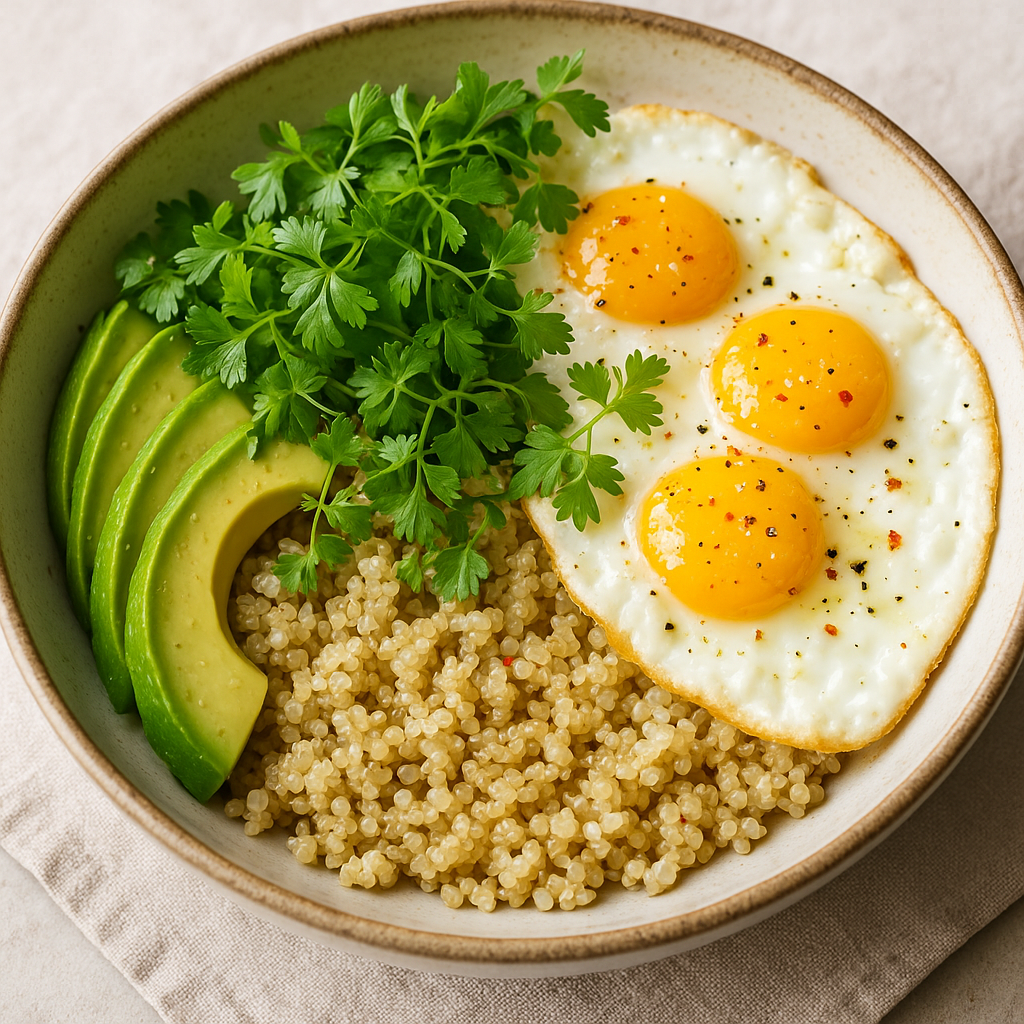 Chervil Microgreens and Egg Breakfast Bowl — Chervil microgreens recipe