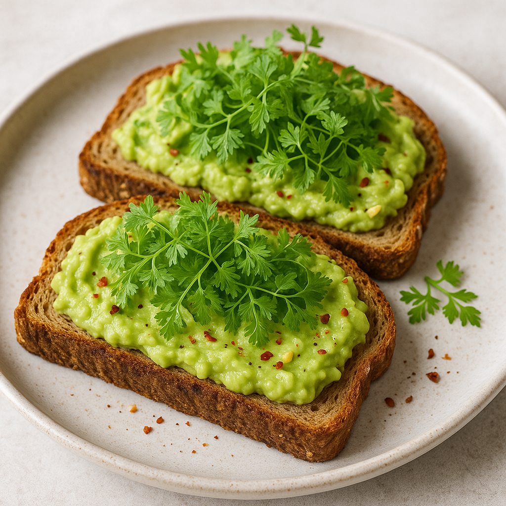 Chervil Microgreens Creamy Avocado Toast — Chervil microgreens recipe