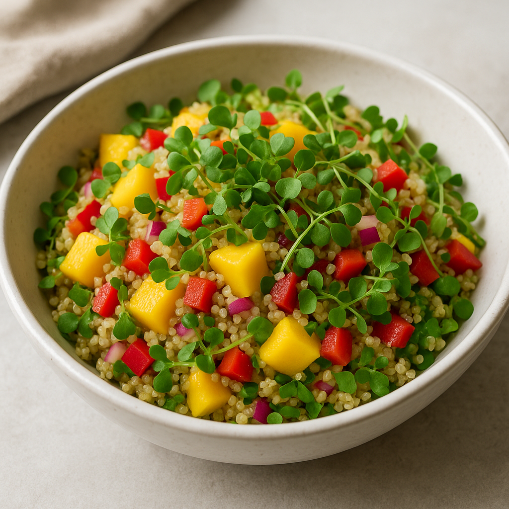 Cilantro-Mango Quinoa Salad Delight — Cilantro microgreens recipe