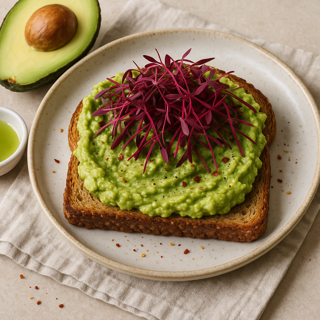 Creamy Avocado Toast with Amaranth Microgreens — Amaranth recipe
