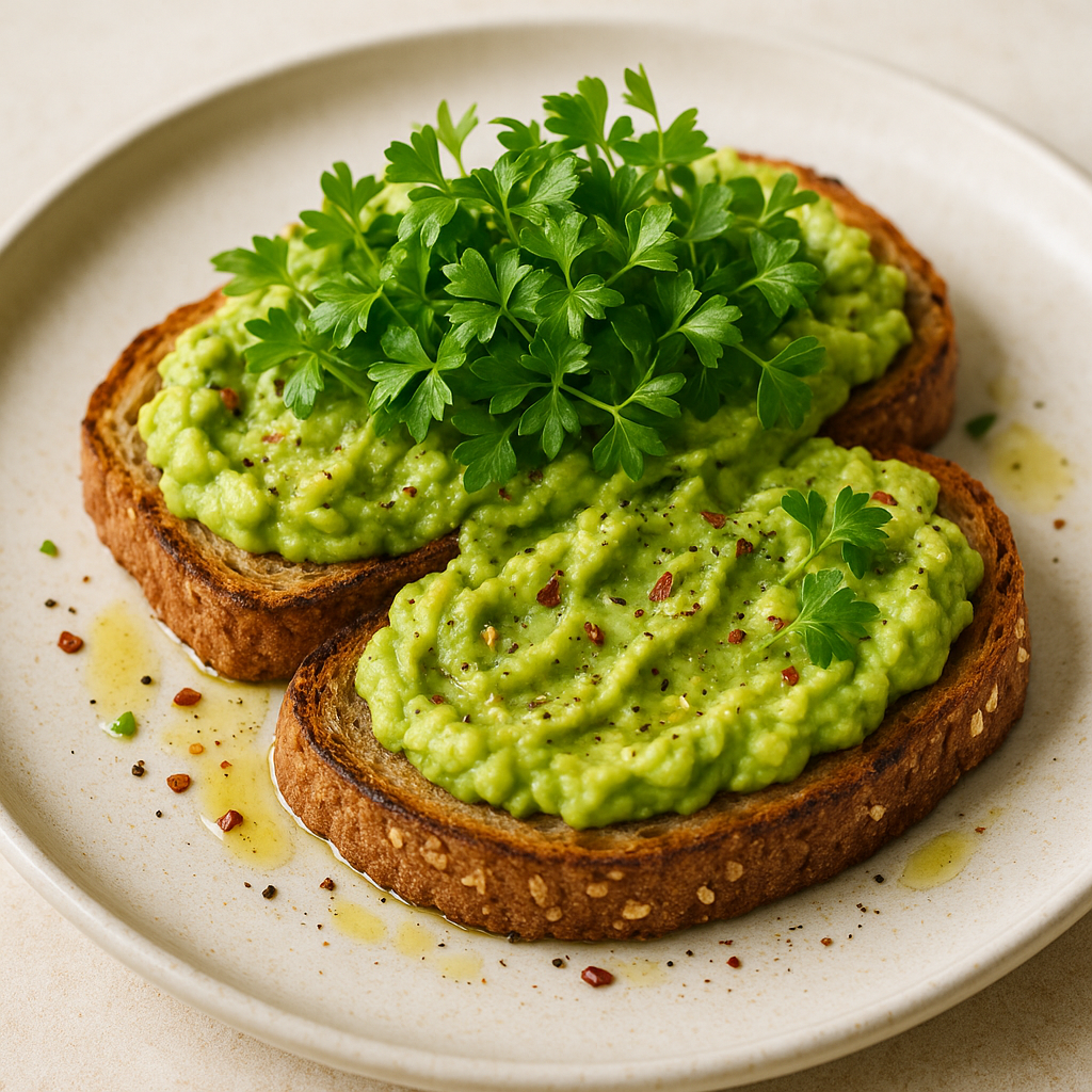 Creamy Avocado Toast with Parsley Microgreens — Parsley microgreens recipe