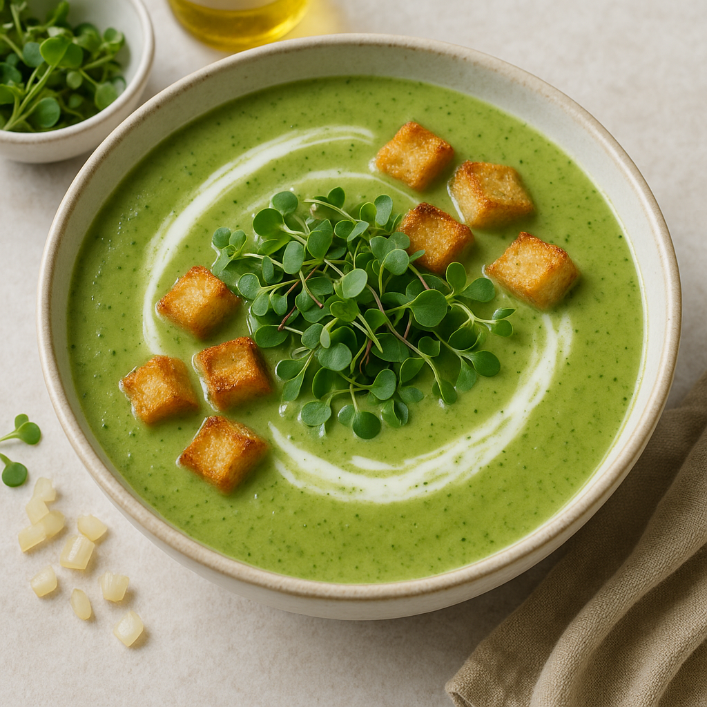 Creamy Broccoli Microgreens Soup