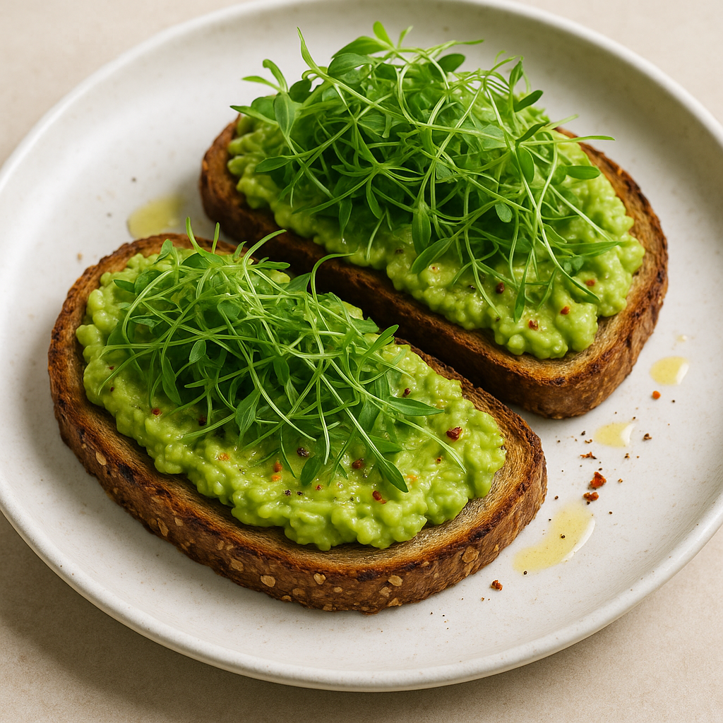Creamy Fennel Microgreens and Avocado Toast — Fennel microgreens recipe