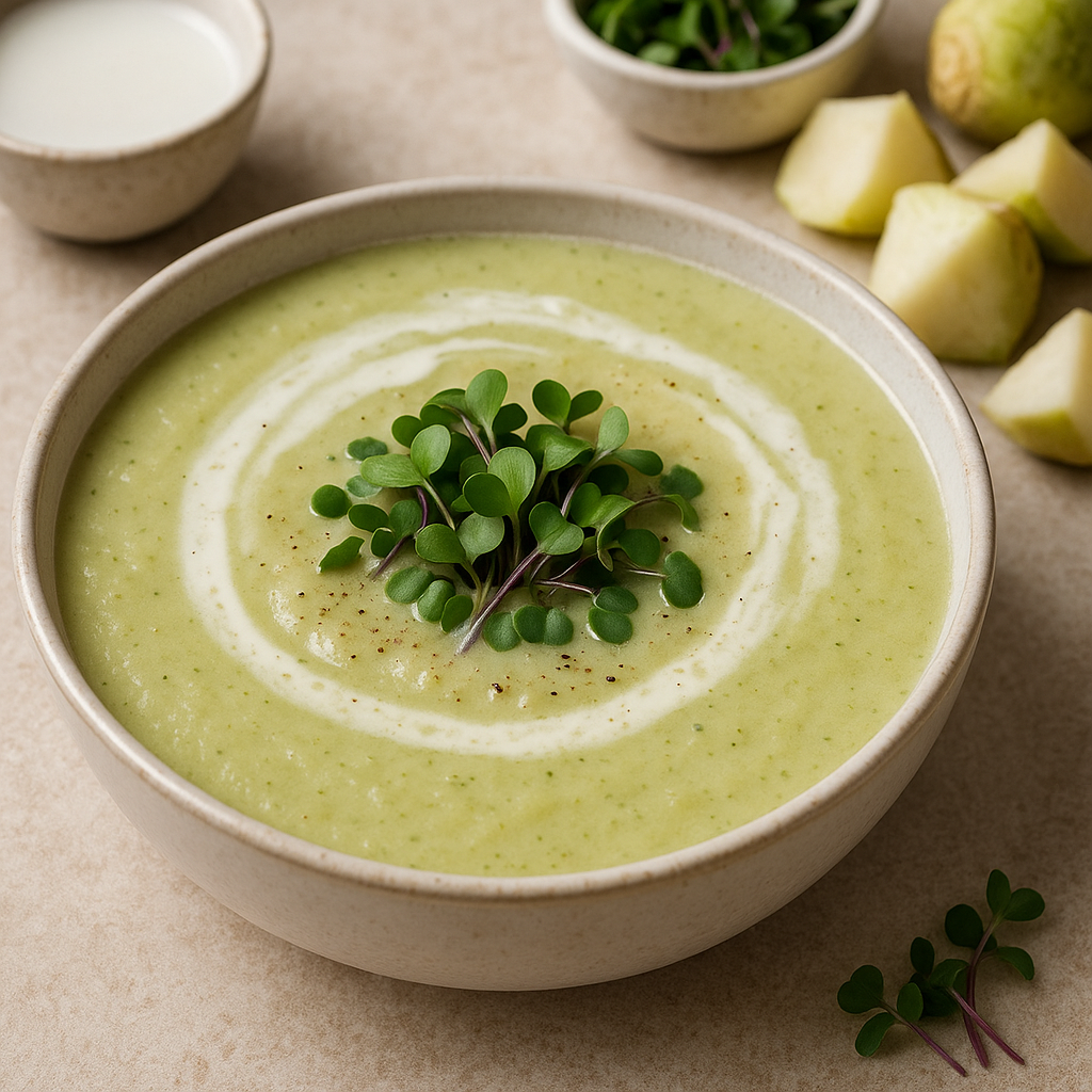 Creamy Kohlrabi Microgreen Soup — Kohlrabi microgreens recipe