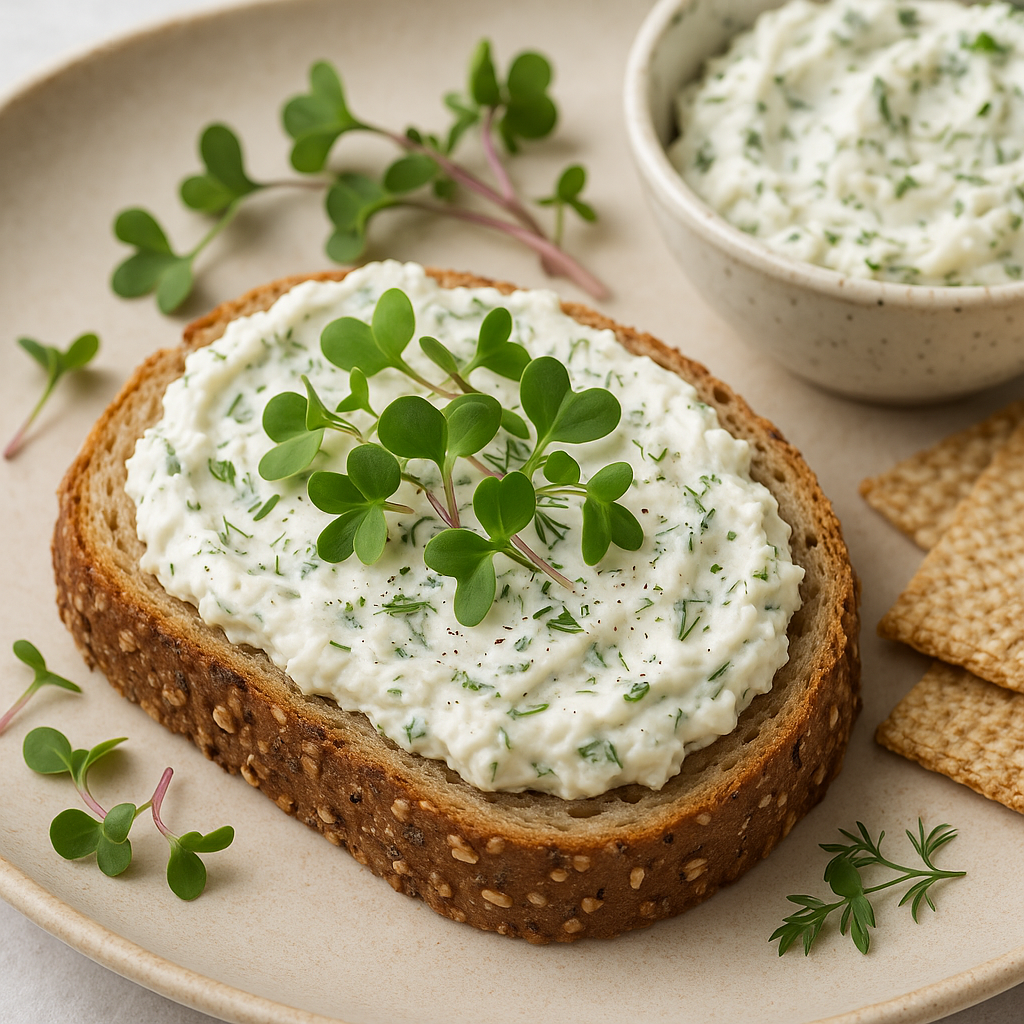 Creamy Kohlrabi Microgreen Spread — Kohlrabi microgreens recipe