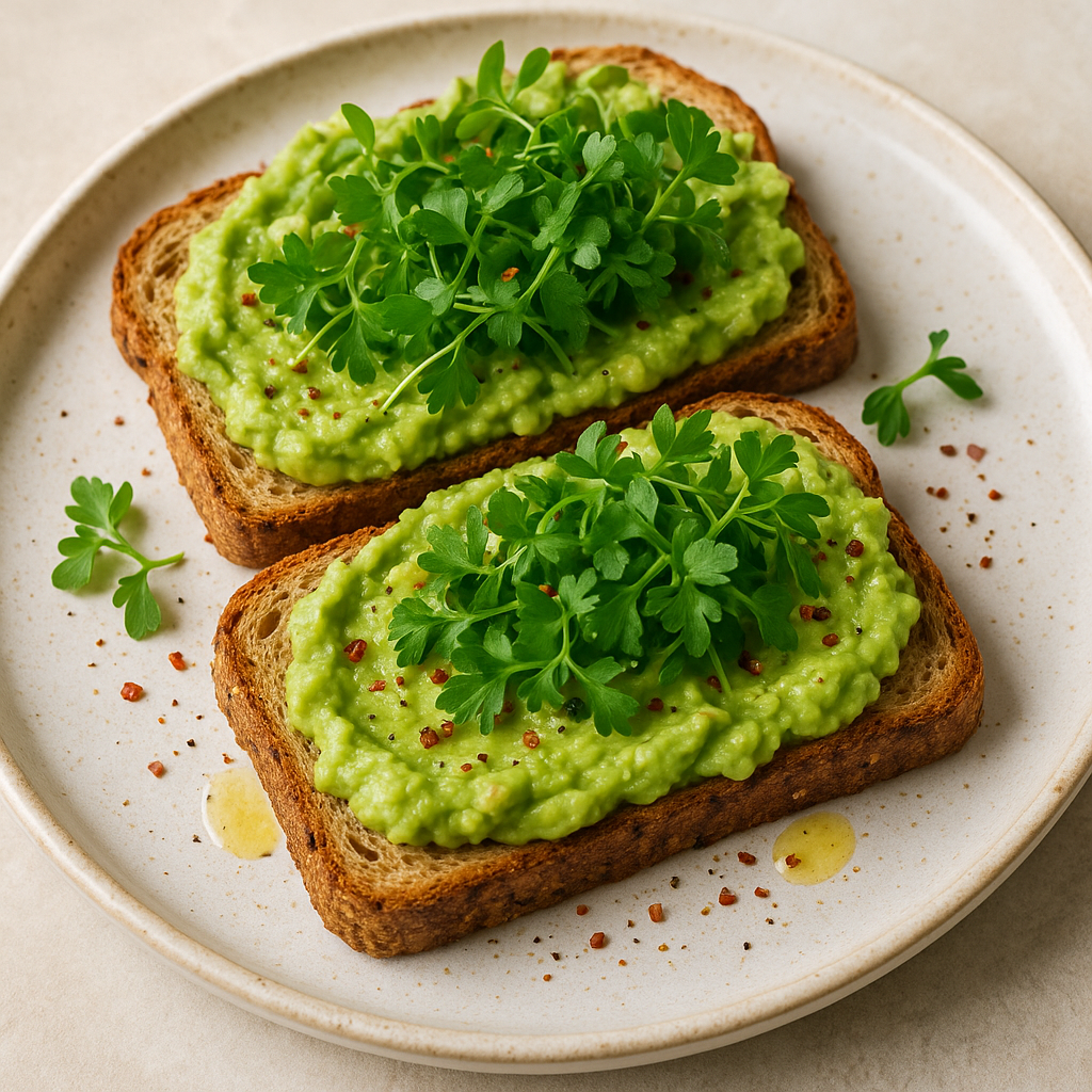 Creamy Parsley Microgreen and Avocado Toast — Parsley microgreens recipe