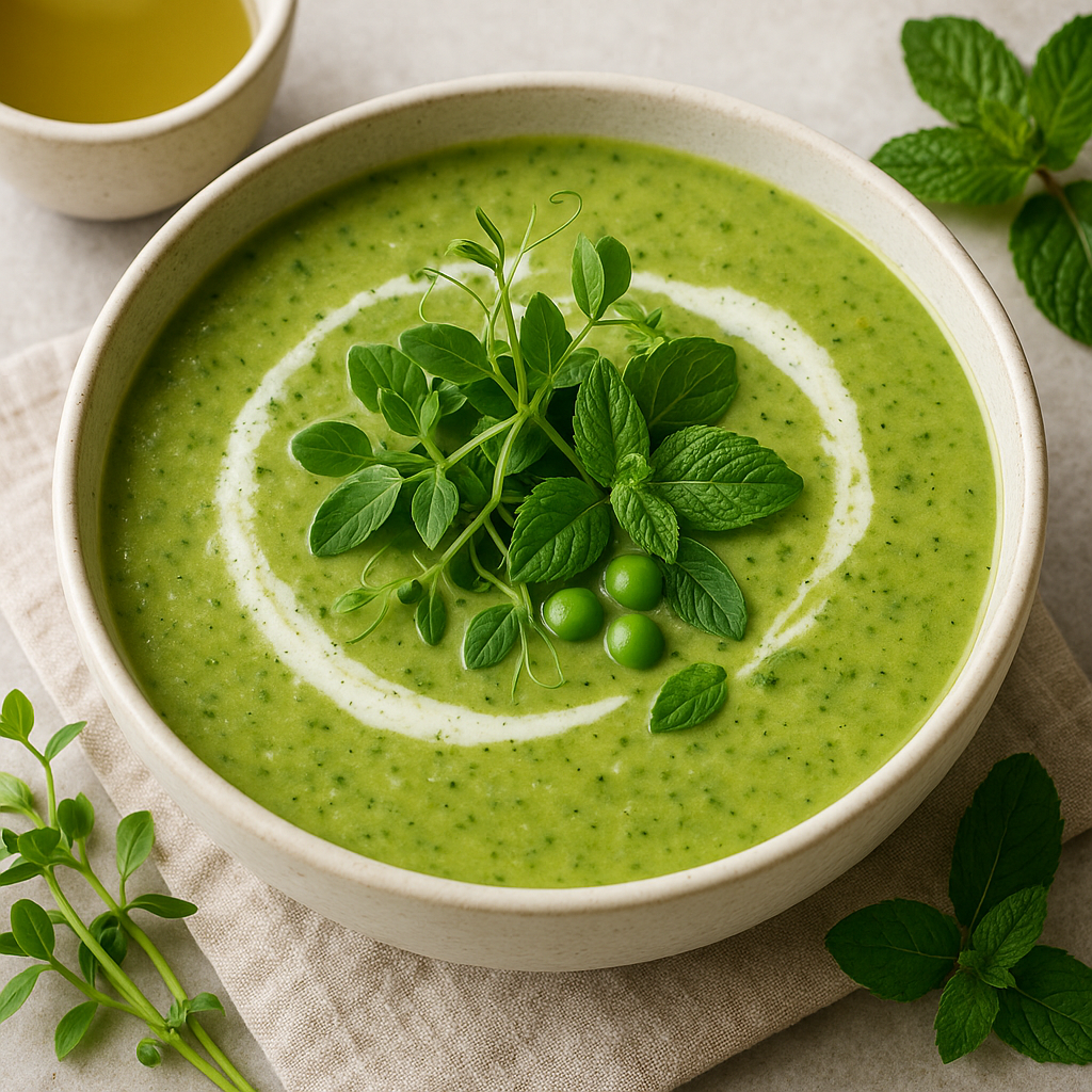 Creamy Pea Shoot Soup with Mint — Pea recipe