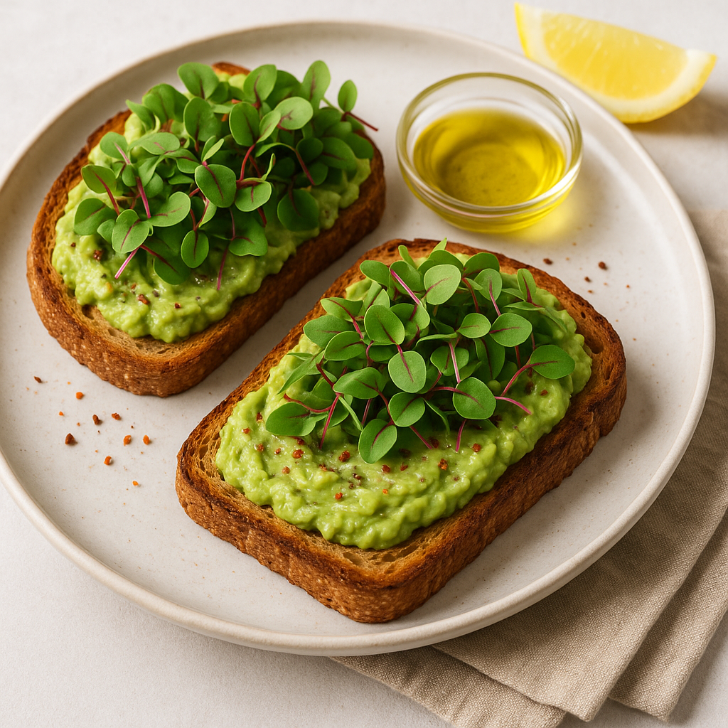 Creamy Sorrel Microgreens and Avocado Toast — Sorrel microgreens recipe