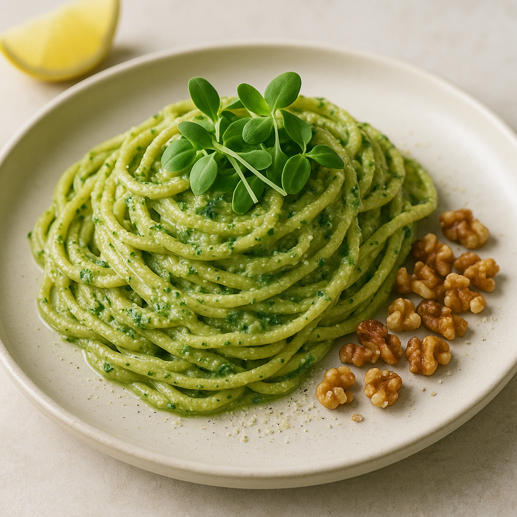 Creamy Sunflower Microgreens Pesto Pasta — Sunflower recipe