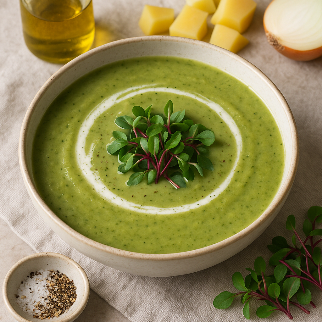 Creamy Swiss Chard Microgreens Soup — Swiss Chard recipe