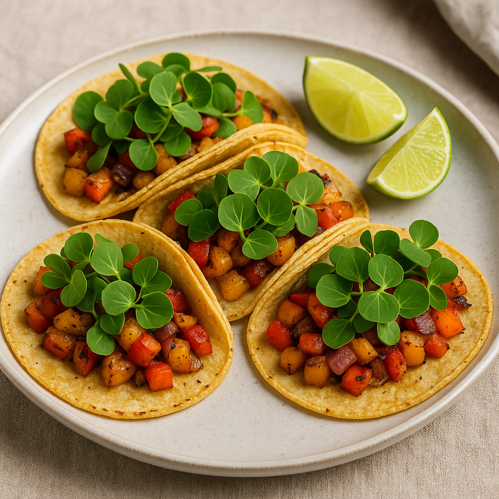 Crispy Nasturtium Microgreen Tacos — Nasturtium microgreens recipe