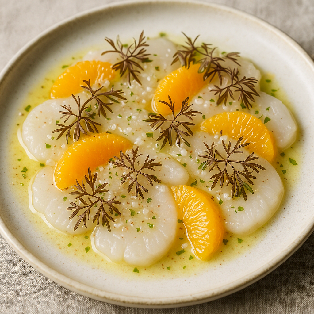 Citrus Crudo with Bronze Fennel Microgreens — Fennel microgreens recipe