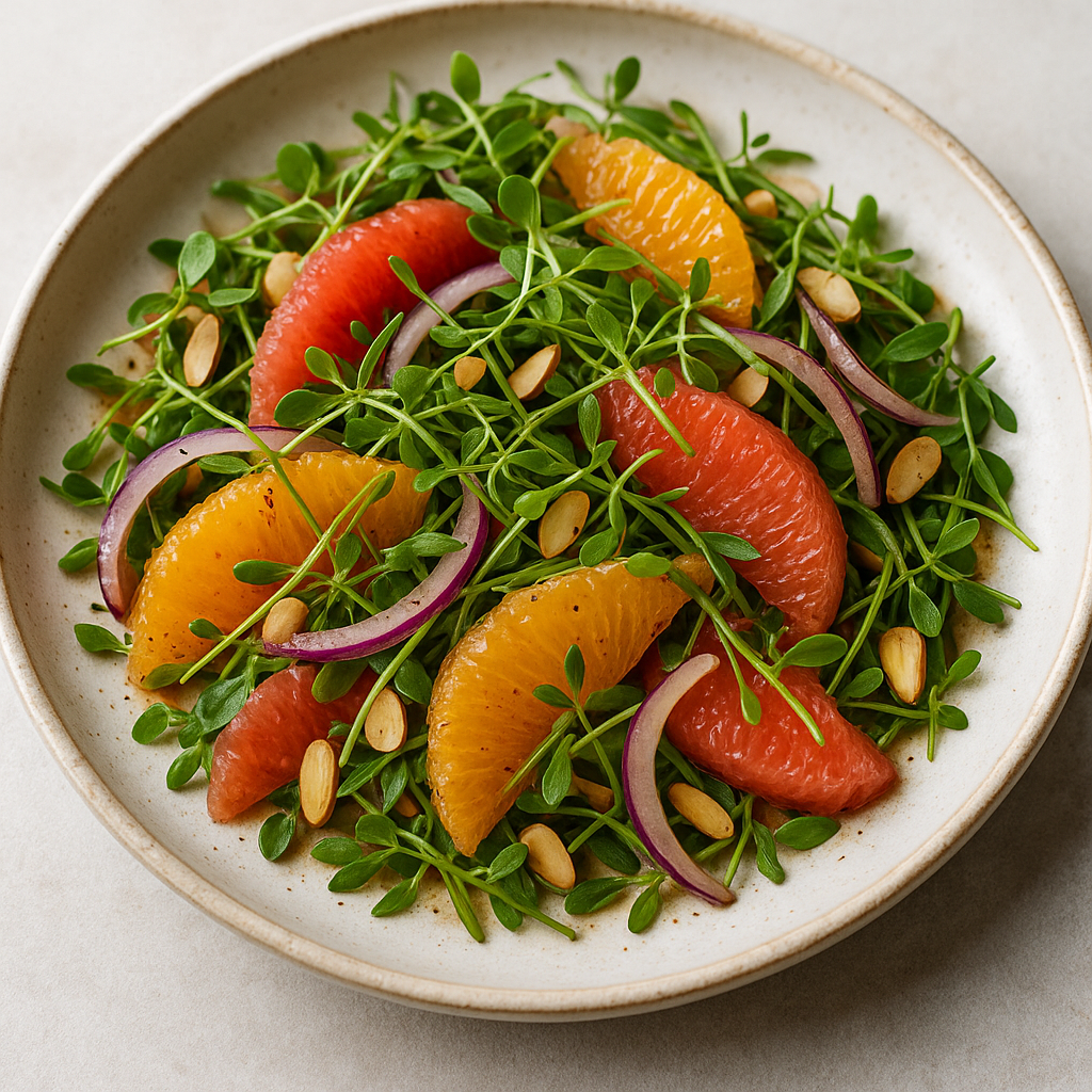Fennel Microgreen and Citrus Salad — Fennel microgreens recipe
