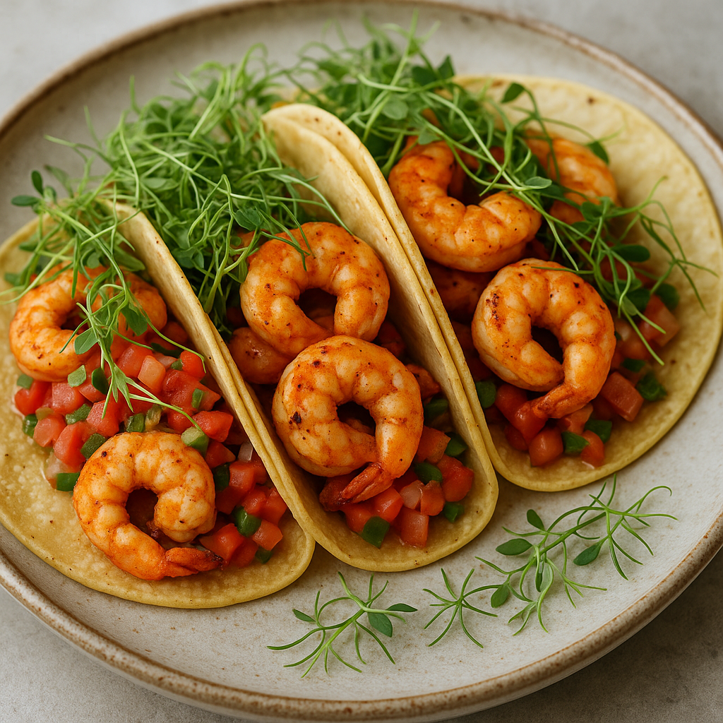 Fennel Microgreen and Shrimp Tacos — Fennel microgreens recipe