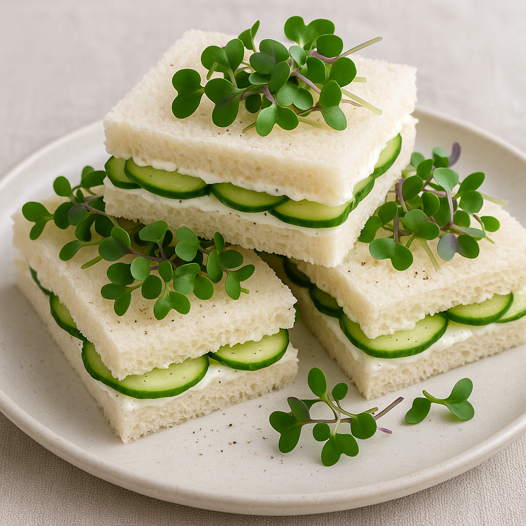 Kohlrabi Microgreens Cucumber Tea Sandwiches (Elegant Appetizer) — Kohlrabi microgreens recipe