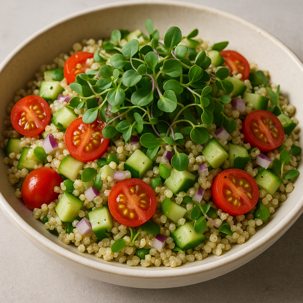 Kohlrabi Microgreen and Quinoa Salad