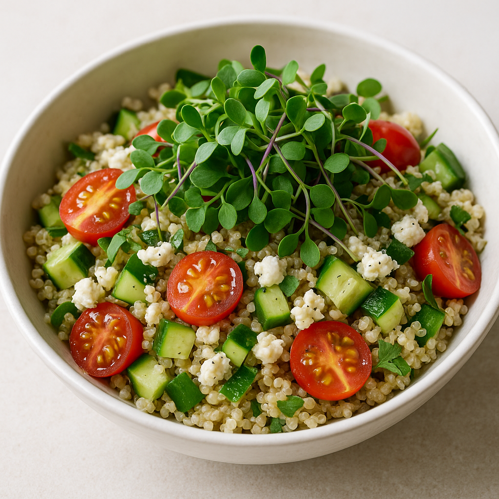 Kohlrabi Microgreen and Quinoa Salad