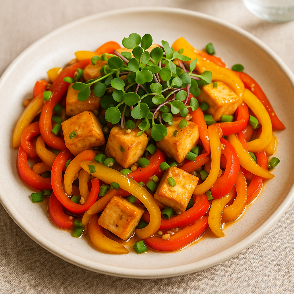 Kohlrabi Microgreen Stir-Fry with Tofu — Kohlrabi microgreens recipe